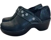 Ariat Black Westlake Leather Clogs Floral Embossed Boho Western Comfort Shoes