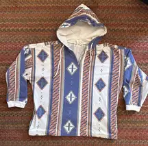 VTG TRIBAL PRINT PULLOVER CASUAL BEACH BOHO HOODIE