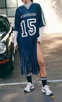 NWT Happy Camper Tee in Highlighter Navy Combo