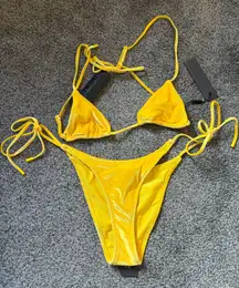 Triangl Yellow Velour Bikini
