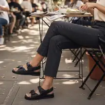 Tony Bianco Hiranni Black Sheep Nappa Leather Sandals