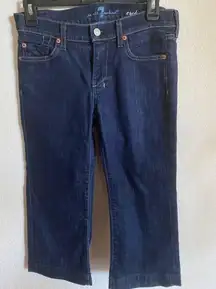 7 For All Mankind Dojo Crop Dark Wash Denim Capri Length Jeans Size 27