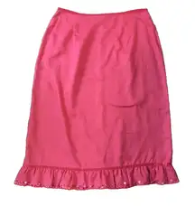 Monsoon Linen Skirt Womens US 10 M UK 14 Boho Cottage Core Peasant Tiered Beaded