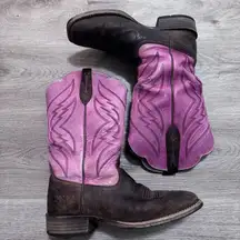 Ariat Pink Brown Cowboy Cowgirl Boots 8.5B Women’s Western Country