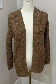 Oversized Abercrombie & Fitch stitch brown cardigan xxs