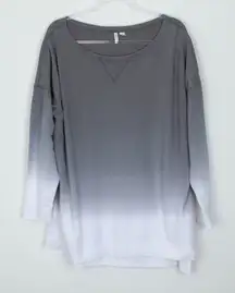 Cato‎ Womens Ombre Crewneck Pullover Tunic Top Size XL Gray Long Sleeve Comfy