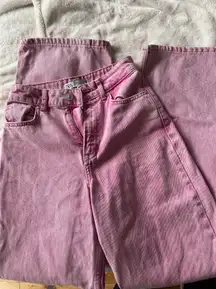 pink wide leg jeans