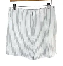 French Connection Pinstripe Shorts Size US 6 Summer White