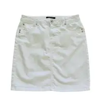 Roz & Ali Jean Skirt White Denim Jean Mini Skirt Size 4