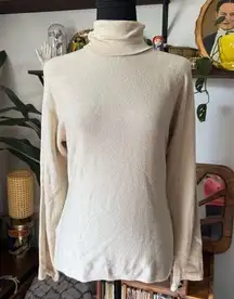 NWT Ann Taylor Silk & Cashmere Light Tan Turtleneck Sweater
