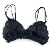 Victoria's Secret Black Lace Unlined Wire-Free Bralette Medium Vintage Y2K FLAW