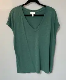 Jessica Simpson green V-Neck Short Sleeve Top xxl