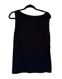 Athleta  Size Large Black Essence Low Arm Athletic Tank Top Athleisure Yoga Basic