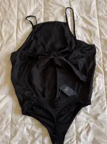 Abercrombie & Fitch Black Satin Camisole with Bow Back