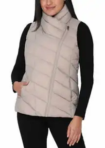 Nicole Miller Original Vest Quilted Lightweight Size Small Cream Beige NWT