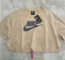 NWT Women's Nike Beige  Cropped Sweatshirt 1 XL