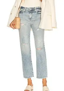 Jonathan Simkhai Standard High Rise Distressed Organic Cotton Boyfriend Jeans