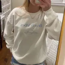 White Crewneck Beach Vibes 