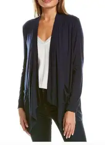 J Mclaughlin Zelda Cardigan Sweater‎ XS Navy Blue Solid Modal Stretch Open NWT
