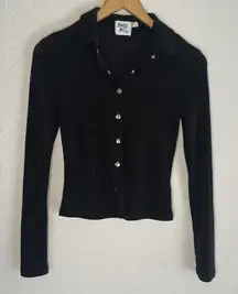 Princess Polly Snap Up Long Sleeve Crop Top Size 4 Fall Halloween Stretchy