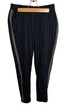 Zara Trafaluc Collection Pull On Slim Pant Navy Stripes XS