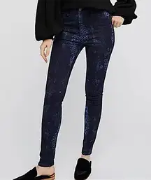 Free People Dark Blue Patterned Jeans