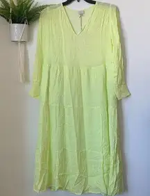 A New Day NWT  (Target) Bright Yellow/Green Prairie Midi Dress