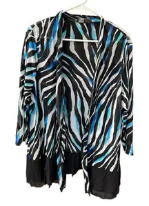 Chico’s Travelers size XL(3) animal print open cardigan semi sheer.