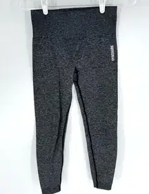 Gymshark Adapt Marl Seamless Leggings Black Women's Size XS Mid Rise