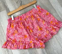 J.Crew Floral Shorts cotton ruffle womens Pink (small) beach preppy casual