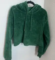 Cropped Fuzzy Hoodie