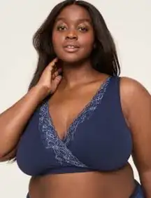 Cacique Seamless Crossover Lace-Trim Bralette from Lane Bryant 22/24