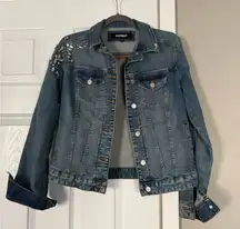 Express Rhinestone Studded Denim Jean Jacket