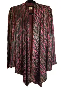 Daytrip by‎ Buckle Open Cardigan Burgundy Red/Black  Size Large #6808920300