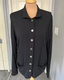 Bleusalt Malibu Black Button Front Cardigan‎ Size 5 Capsule Wardrobe Staple
