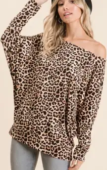 LEOPARD PRINT OFF SHOULDER TOP