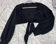 Tie Front Long Sleeve Sweater Top