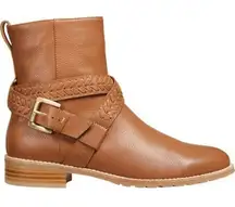 Jack Rogers Eliza Moto Boots fall 7.5 woven ankle boho preppy classic tan casual