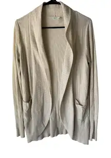 Kimchi Blue Sweater Coquette Medium Cream Open Front Cardigan Pockets Boho‎