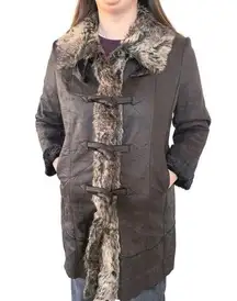 Vintage Penny Lane Faux Fur Maximalist Hippie Prehistoric Snowbunny Long Coat