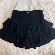 Blue B Ruffle Black Layer Miniskirt 