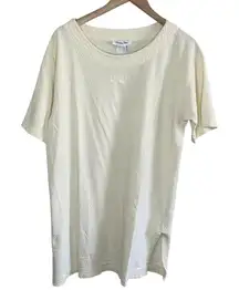 Vintage Christian Dior Womens Monogram Ivory White Jacquard Night Shirt  Large