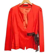 BCBG Max Azria Faux Wrap Orange Blazer jacket