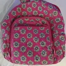Vera Bradley Campus Backpack Pink Flower Hipster Gently Used