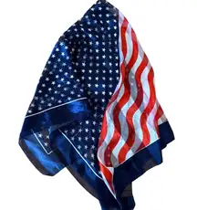 American Flag Scarf Stars Stripes Patriotic USA Fourth of July 40" Lightweight
