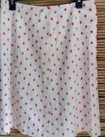 Brooks Brothers 6 White Red Splat Dot Skirt