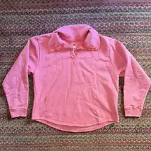 HANES CLASSIC PINKISH RED QUARTER SNAP BUTTON PULLOVER