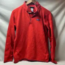 Patagonia 1/4 zip red/orange pull over sweater size large