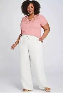 Lane Bryant Linen Collection NEW wide leg, relaxed, mid rise ladies pants sz 16