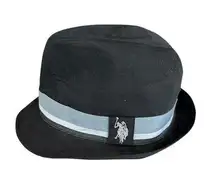 US Polo Association Black Gray White Bowler Hat With Logo Large